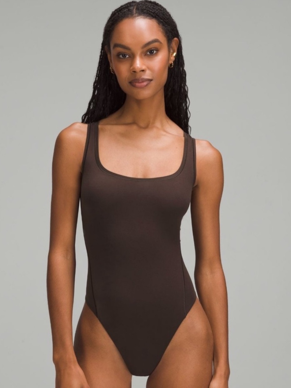 Lululemon Wundermost nulu square neck sleeveless bodysuit - espresso - XS